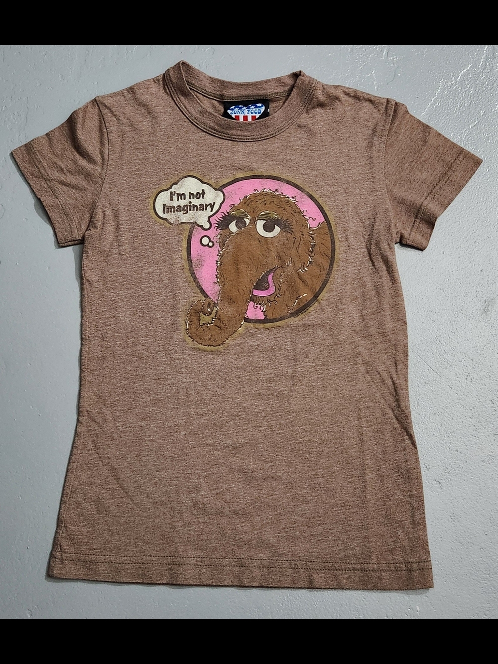 Vintage Sesame Street Mr.Snuffleupagus " Snuffy " Brown T- Shirt Youth Small 🔅